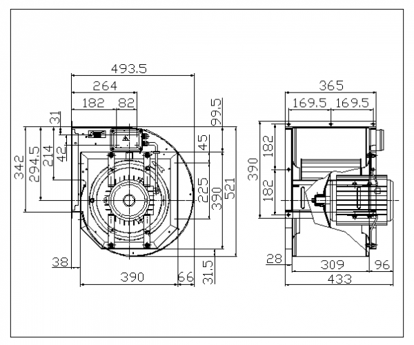 Ventilator centrifugal DD 12/9 1429F9 3F 4P 1V