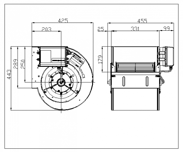 Centifugal fan DDMP 10/10 M6A4 DA8 230V-1F + DRIVER