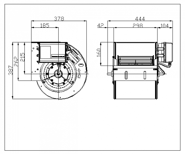 Centifugal fan DDMP 9/9 M6A4 DG0 400V-3F + DRIVER