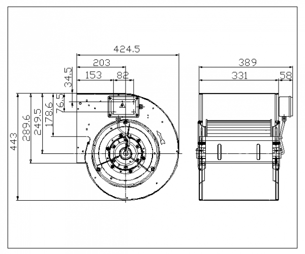 Centrifugal fan DDM 10/10 E6G3704 1F 4P 1V
