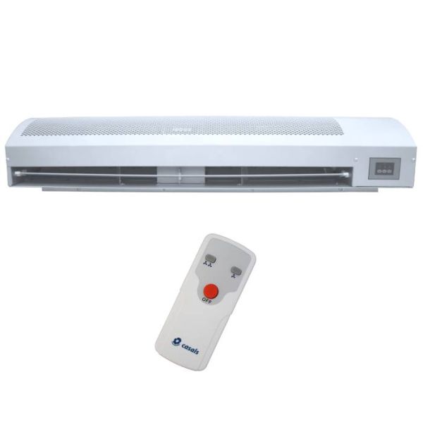 COURSALIS E 1000 — electric air curtain 1,100 m³/h with integrated heating and remote control
