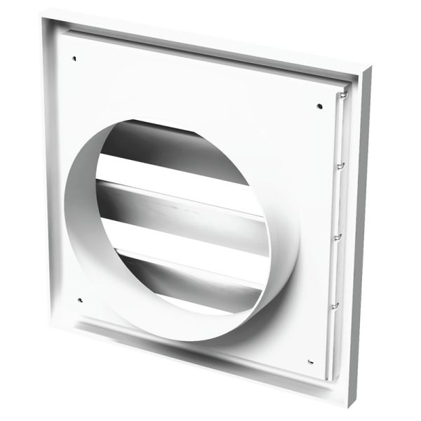 Gravity grille 142x142mm, Ø125 mm, PVC