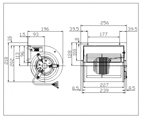 Centrifugal fan  DDM 133/190 7725A6 1F 2P 1V