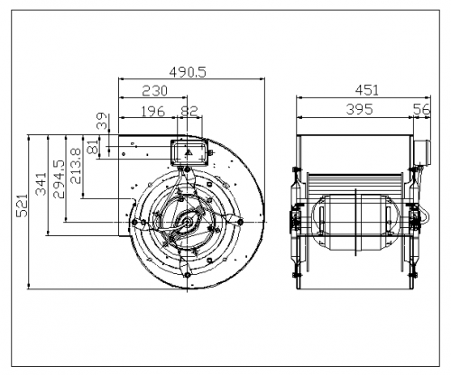 Ventilator centrifugal DDM 12/12 M7A2 3F 4P 2V