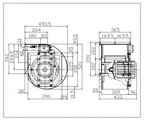 Ventilator centrifugal DD 12/9 1429F9 3F 4P 1V