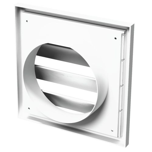 Gravity grille 142x142mm, Ø125 mm, PVC